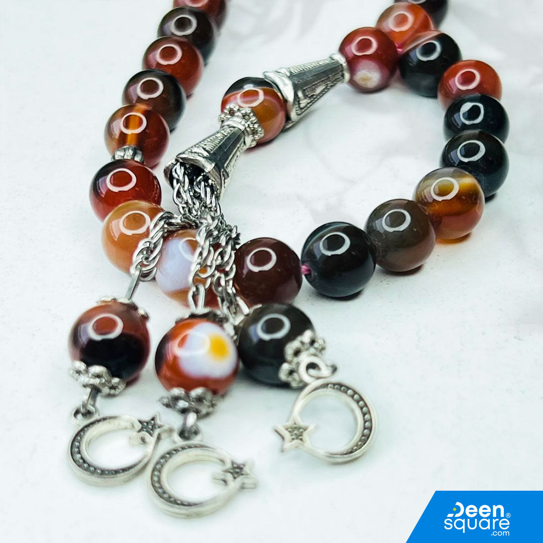 Aqeeq Misbaha – 33 Beads Stone Tasbeeh (Aqiq Prayer Beads)
