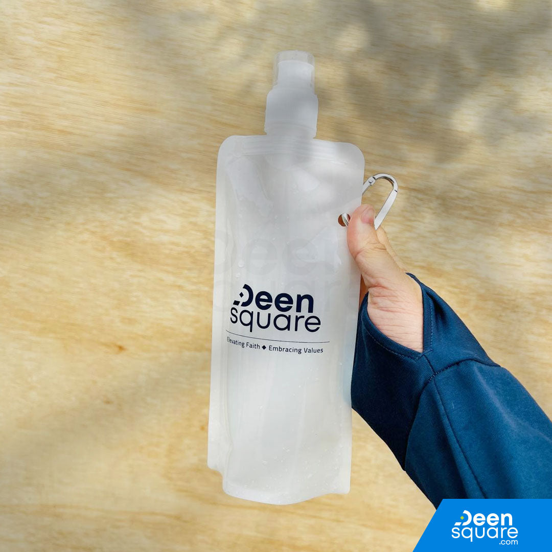 Foldable Water Bottle for Hajj and Umrah - 500ml | زجاجة مياه قابلة للطي للحج والعمرة - 500 مل