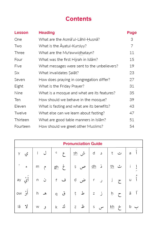 The Guiding Light: set of three books - An Introduction to Islam for Madrasas inside pages 7
