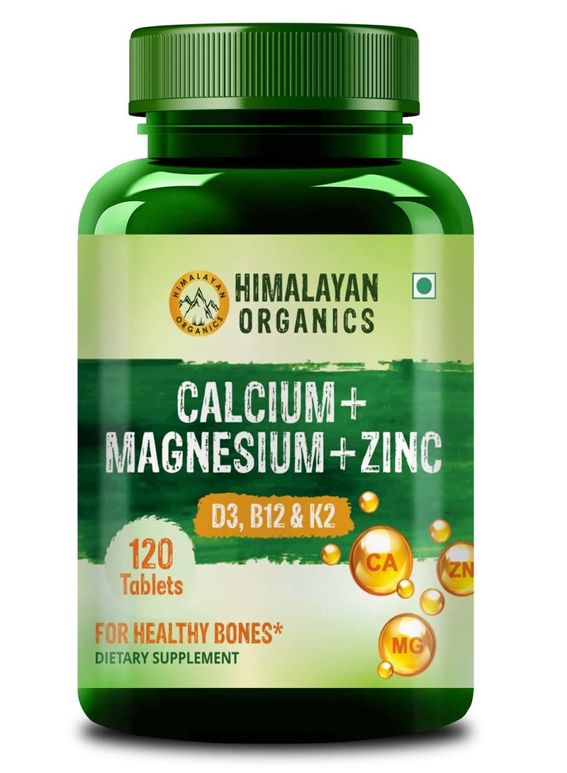 Buy Himalayan Organics Calcium Magnesium Zinc D3 B12 K2 tablets in UAE. Supports bone and joint health with daily mineral support. Fast UAE delivery worldwide shipping.