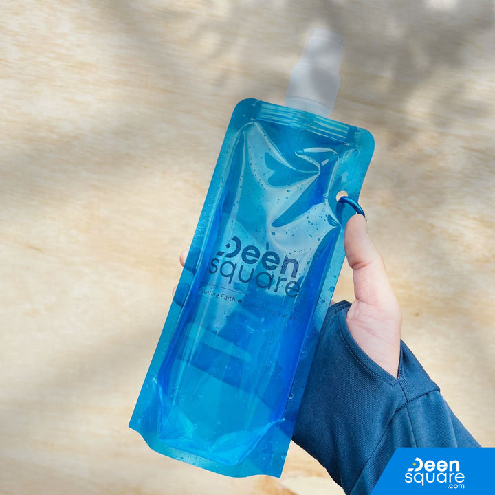 Foldable Water Bottle for Hajj and Umrah - 500ml | زجاجة مياه قابلة للطي للحج والعمرة - 500 مل