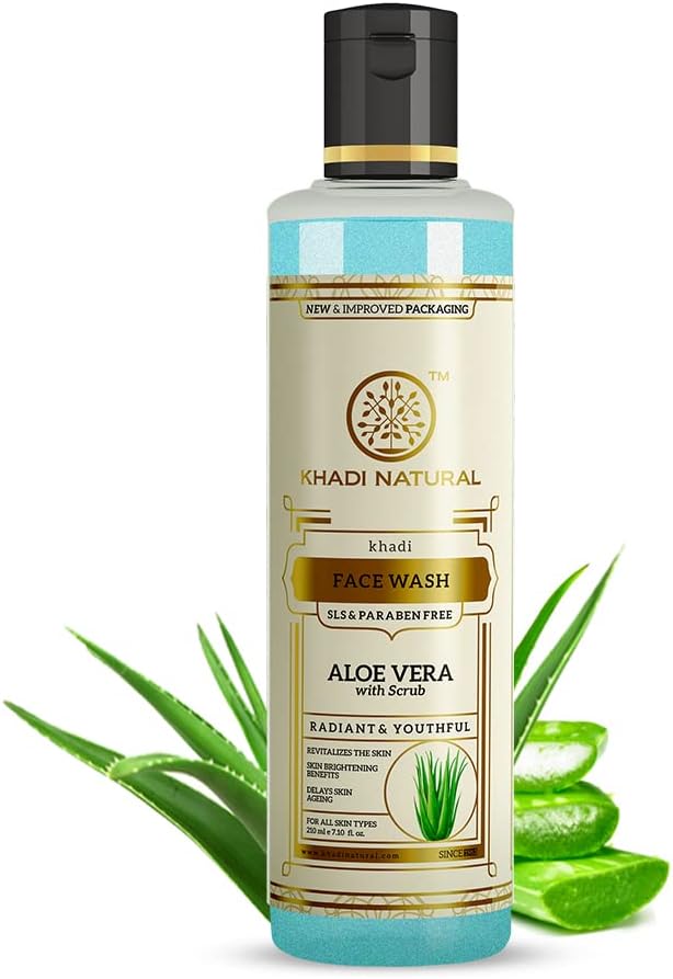 Shop Khadi Aloe Vera face wash with scrub in UAE. Gentle exfoliating cleanser for all skin types. Fast UAE delivery. Order online now.