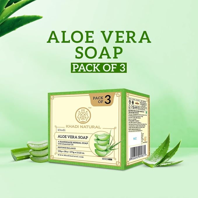 Shop Khadi Aloe Vera Soap for gentle hydration. Perfect for daily use. Order online in UAE with fast delivery &amp; worldwide shipping.