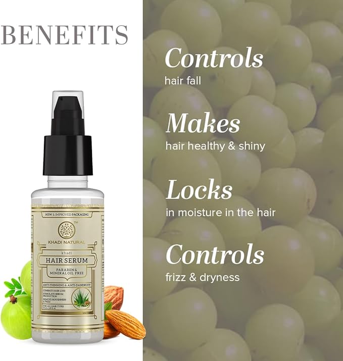 Shop Khadi Natural Herbal Hair Serum in UAE. Nourishes, tames frizz & enhances shine. Fast delivery & global shipping. Order online now.