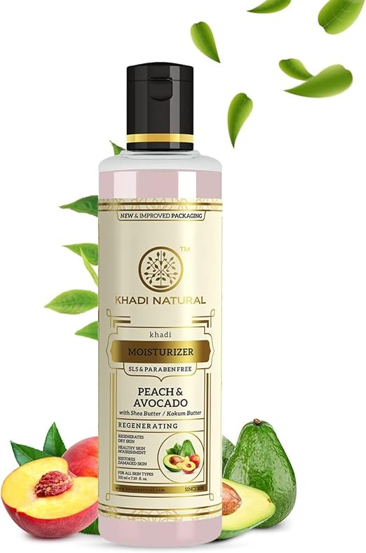 Shop Khadi Natural Peach &amp; Avocado Body Lotion 210ml. Moisturizing formula with Shea &amp; Kokum Butter. Order online in UAE. Shop now.