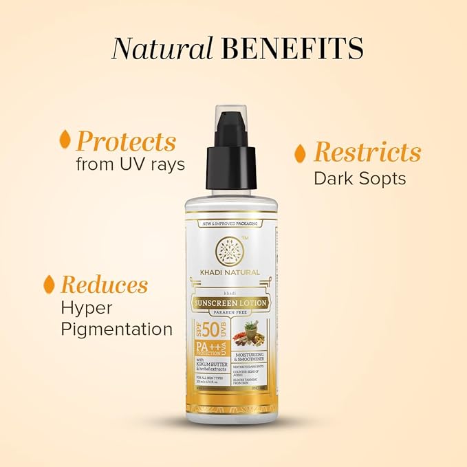 Shop Khadi Natural sunscreen SPF 50 in UAE. Non-sticky herbal sun protection for daily use. Fast Dubai delivery. Order online now.