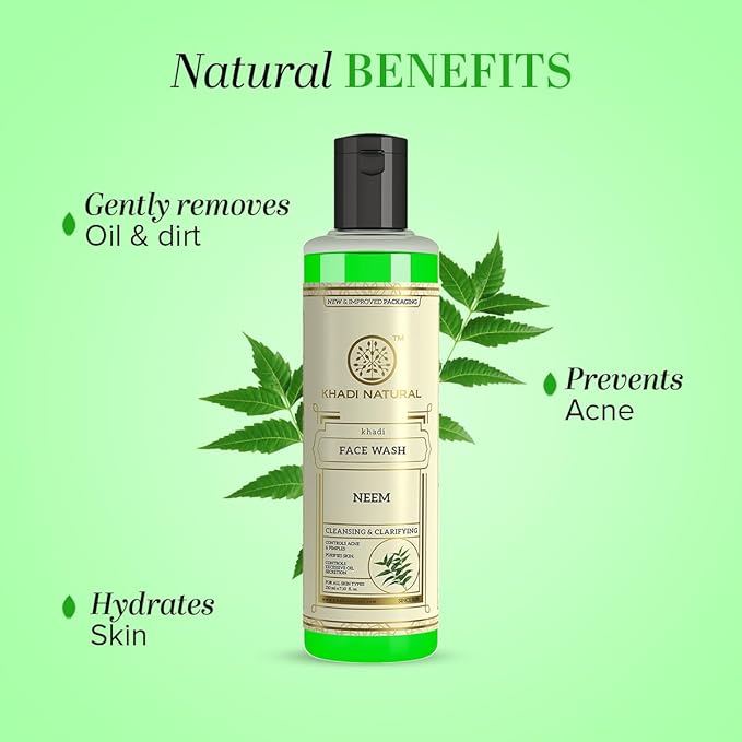 Shop Khadi Neem Face Wash 210ml. Gentle herbal cleanser for all skin types. Order online in UAE with fast delivery and worldwide shipping.