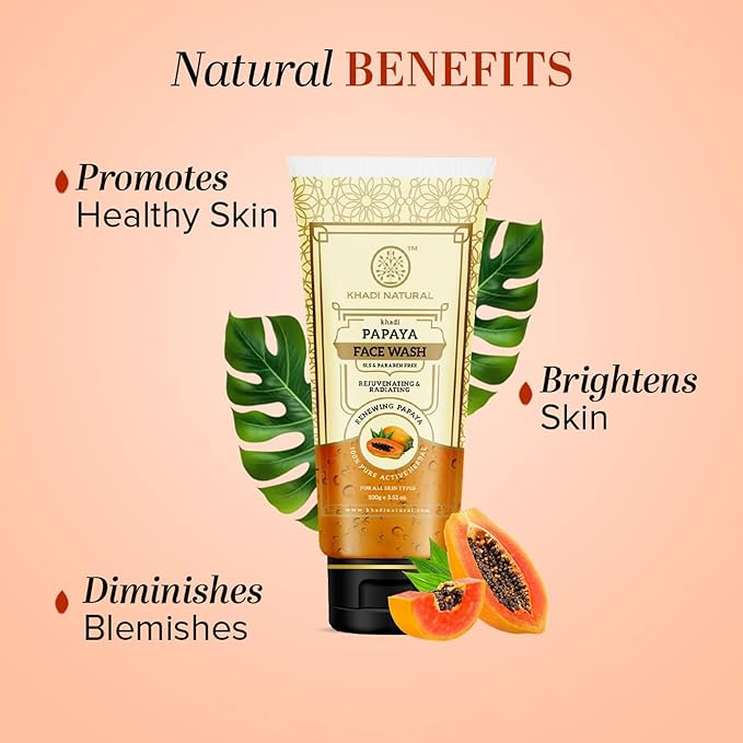 Shop Khadi Papaya Face Wash in UAE. Paraben‑free cleansing for glowing skin. Fast delivery Dubai &amp; worldwide shipping. Order online now!