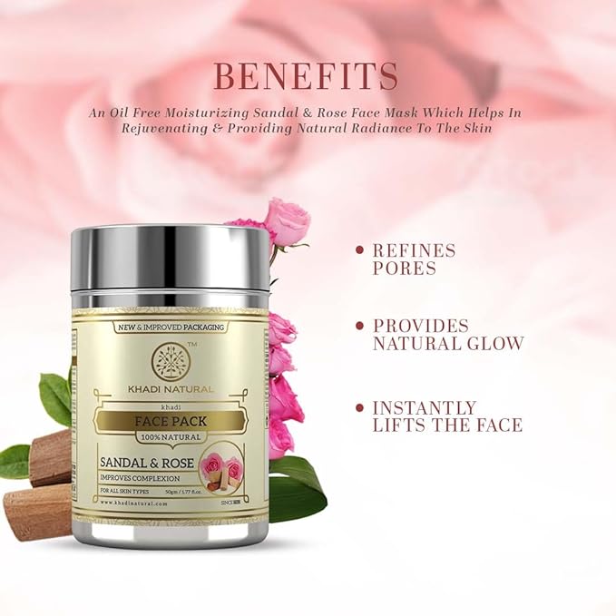 Shop Khadi Sandalwood Rose Face Pack in UAE. Herbal mask for glowing skin. Fast UAE delivery &amp; worldwide shipping. Order online now.