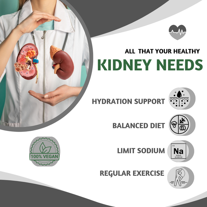 Pure Nutrition kidney detox capsules with punarnava gokhru turmeric rosehip for kidney support