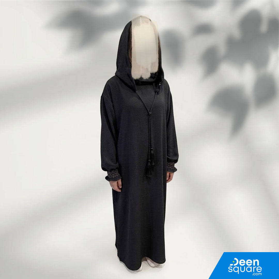 Buy kids prayer dress with hoodie size 44. Comfortable, modest crepe salah wear for girls. Ideal for daily prayer and madrasa.