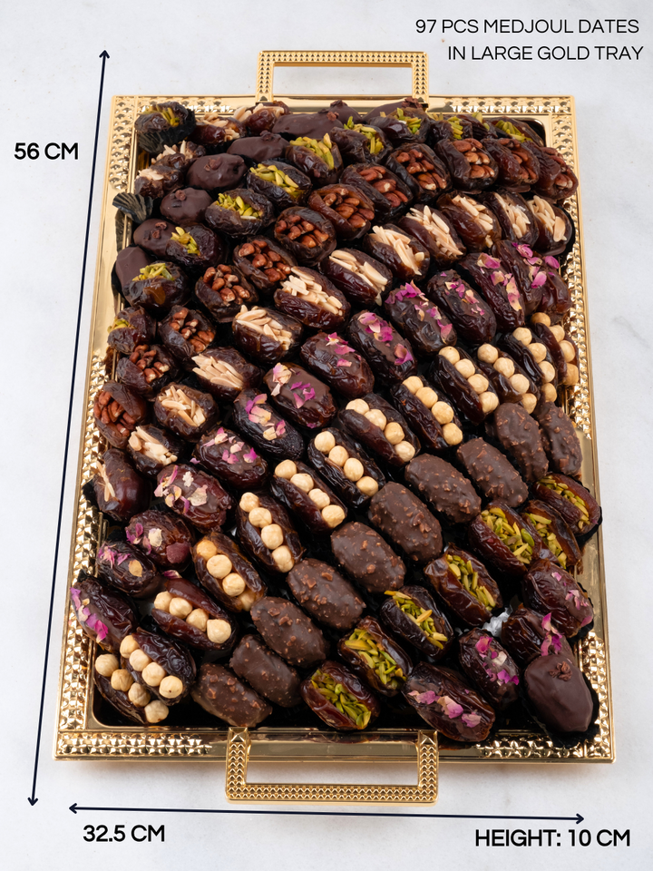 Desert Gold Platter – Luxury Dates &amp; Chocolate Ramadan Gift Tray - Co Chocolat