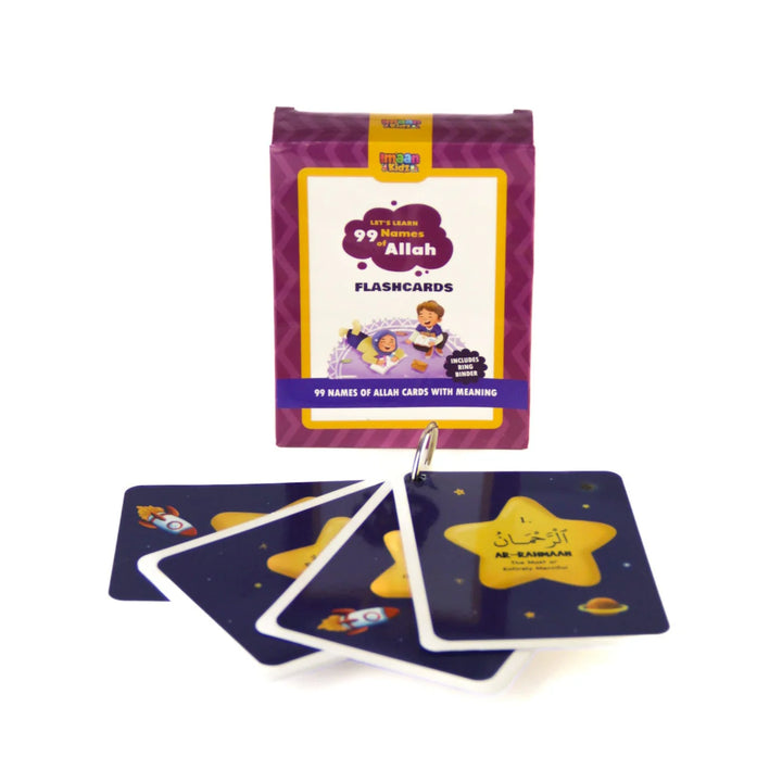 Front display of Let’s Learn 99 Names of Allah flashcards set