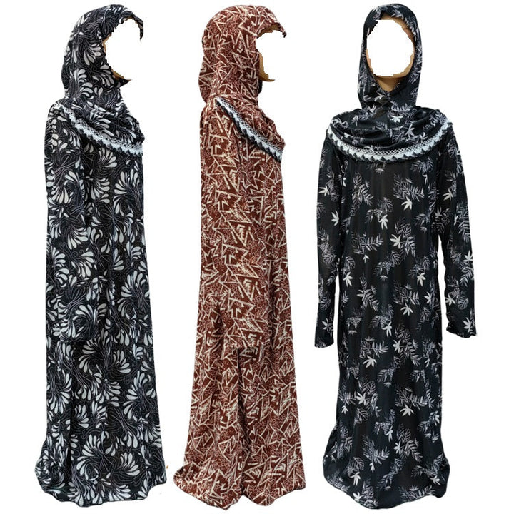 One Piece Slip On Prayer Dress for Kids with integrated Hijab - 2XL Size
