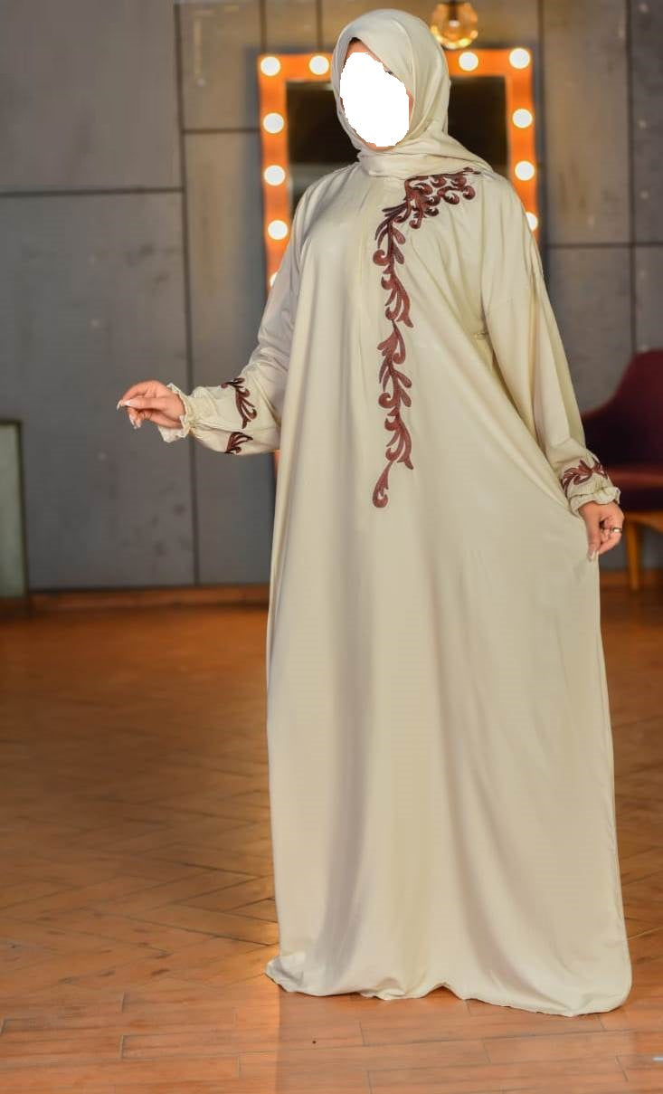 فستان صلاة قطعة واحدة مع شيلة - بيج (قطعة واحدة فستان صلاة مع شيلة - بيج)