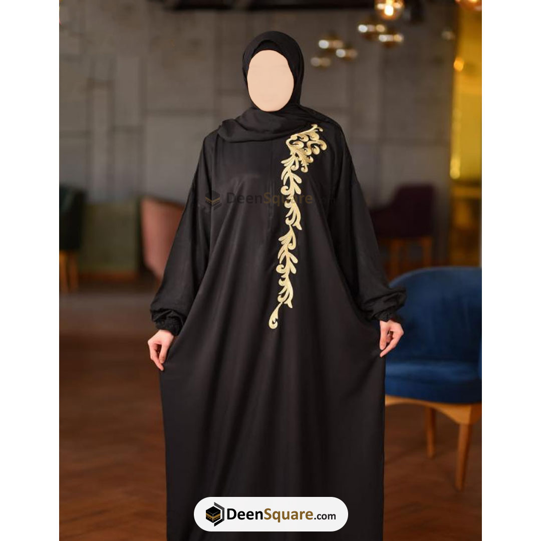 ثوب صلاة قطعة واحدة مع شيلة - أسود