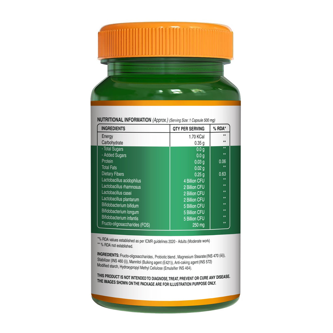 Probiotics 25 Billion CFU + 250mg Prebiotic, 60 Veg Capsules