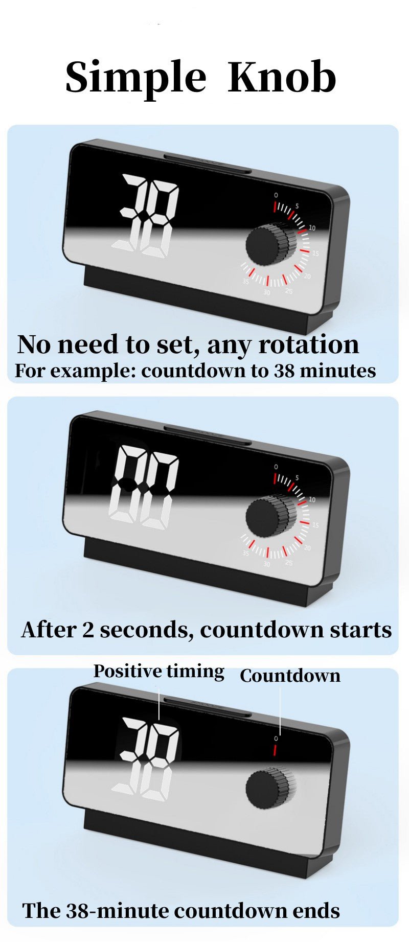 Buy S238A Digital Alarm Clock at deensquare.com Dubai | UAE. Features dual alarms, countdown timer, snooze, temperature &amp; date display.