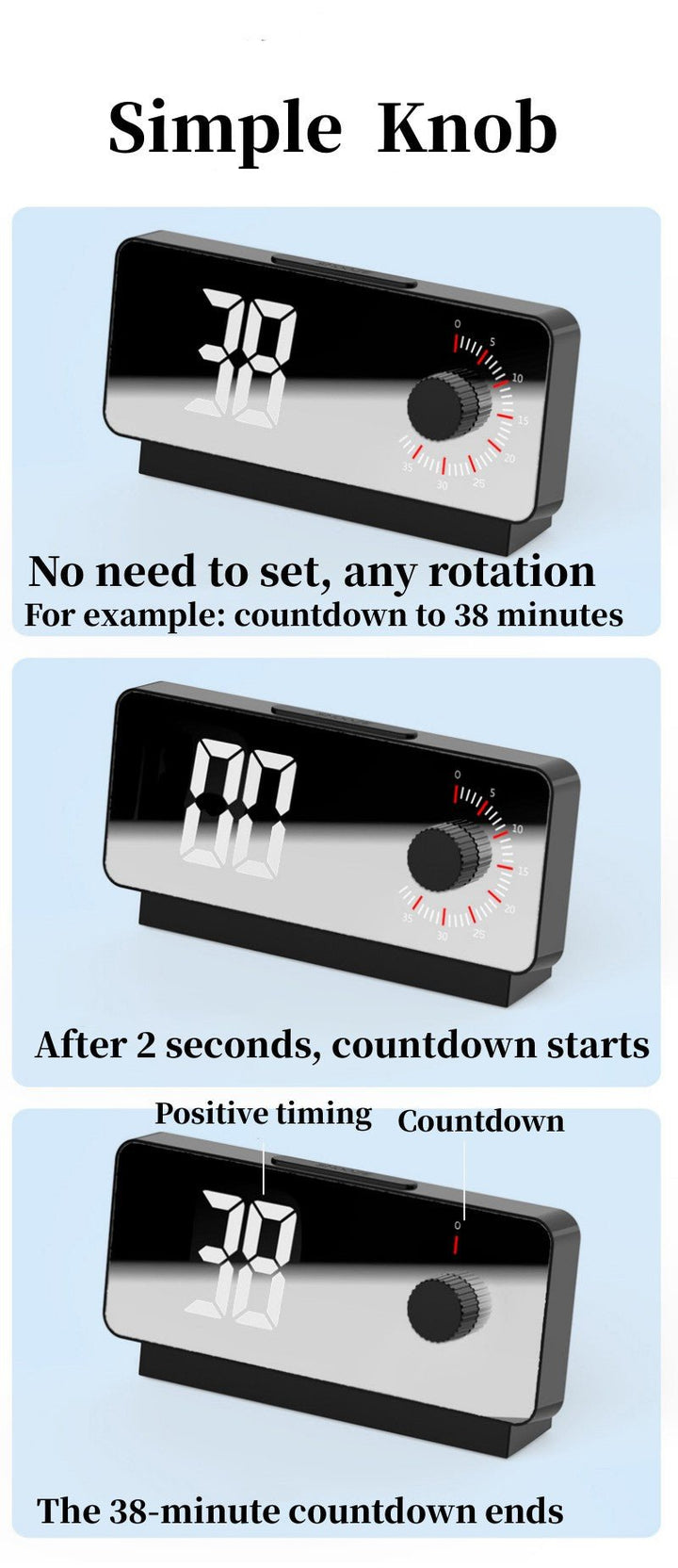 Buy S238A Digital Alarm Clock at deensquare.com Dubai | UAE. Features dual alarms, countdown timer, snooze, temperature &amp; date display.