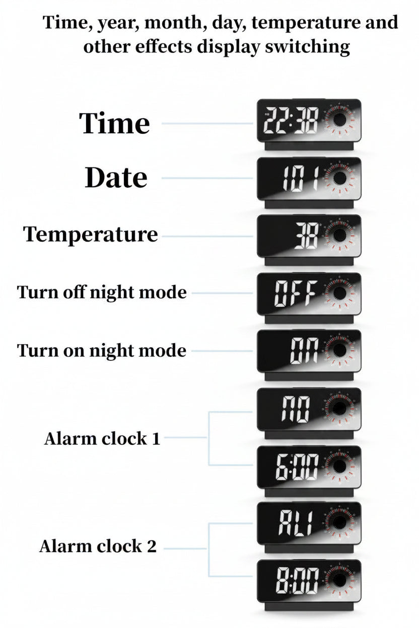 Buy S238A Digital Alarm Clock at deensquare.com Dubai | UAE. Features dual alarms, countdown timer, snooze, temperature &amp; date display.