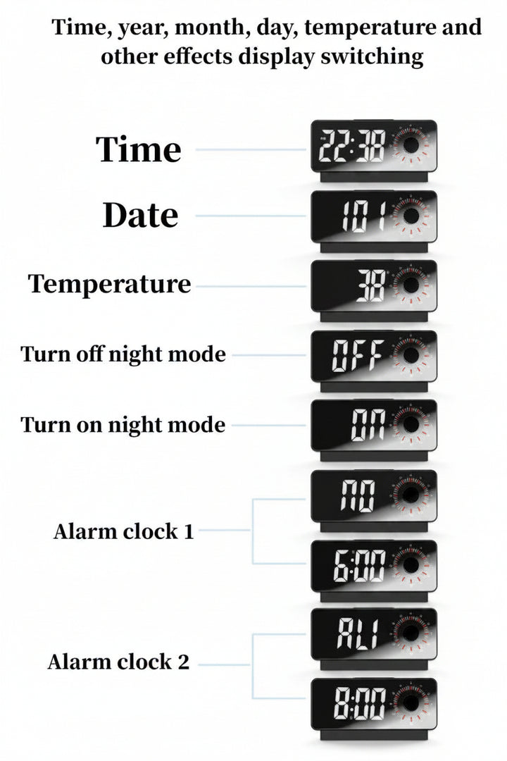 Buy S238A Digital Alarm Clock at deensquare.com Dubai | UAE. Features dual alarms, countdown timer, snooze, temperature &amp; date display.