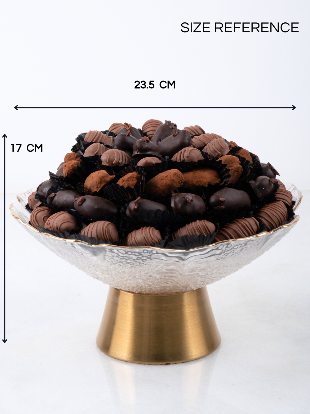 Crystal &amp; Brass Platter | Luxury Dates &amp; Chocolate Gift Hamper UAE