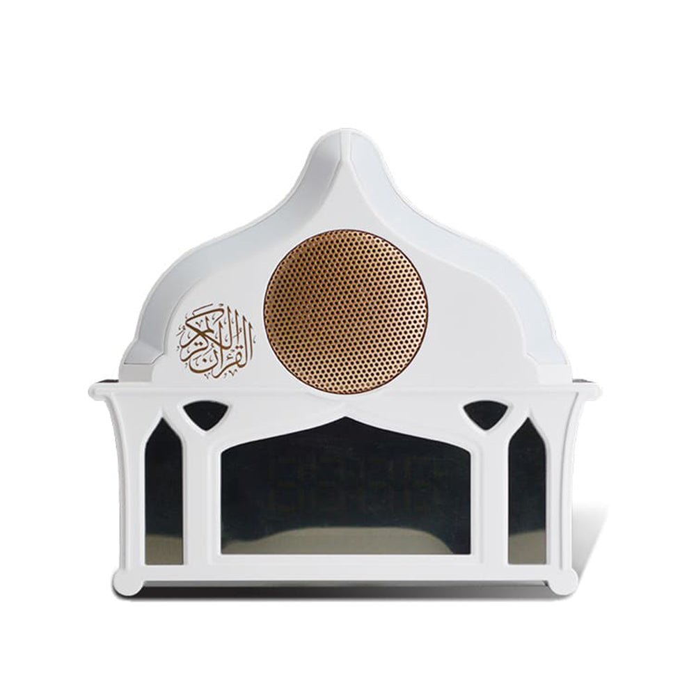 Buy SQ-912 Quran Speaker with LED Light & Clock at deensquare.com Dubai | UAE. Enjoy Quran recitation, soft lighting, and a digital clock display.