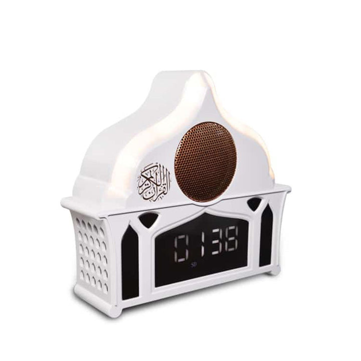 Buy SQ-912 Quran Speaker with LED Light &amp; Clock at deensquare.com Dubai | UAE. Enjoy Quran recitation, soft lighting, and a digital clock display.