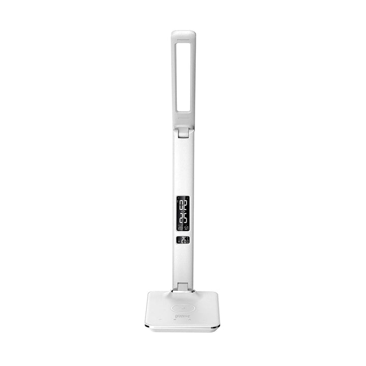 Buy U13Q LED Desk Lamp with Wireless Charger at deensquare.com Dubai | UAE. Features clock, calendar, alarm, temperature display &amp; 3 light modes.