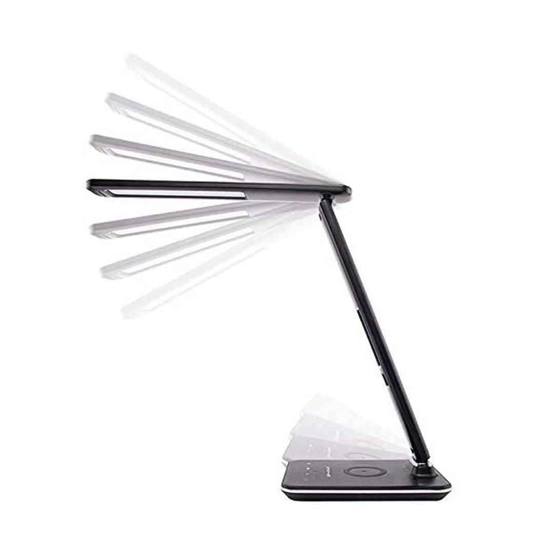 Buy U13Q LED Desk Lamp with Wireless Charger at deensquare.com Dubai | UAE. Features clock, calendar, alarm, temperature display &amp; 3 light modes.