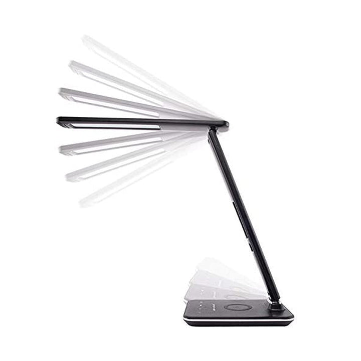 Buy U13Q LED Desk Lamp with Wireless Charger at deensquare.com Dubai | UAE. Features clock, calendar, alarm, temperature display &amp; 3 light modes.