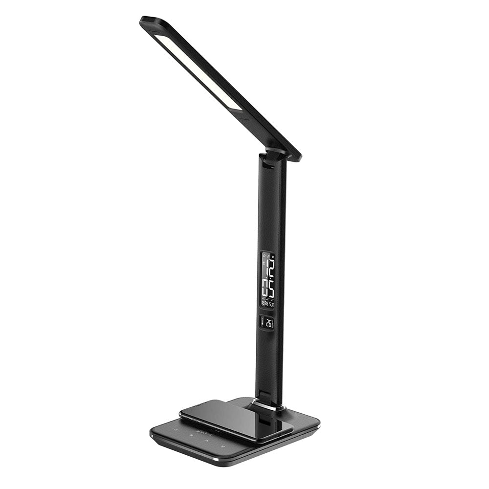 Buy U13Q LED Desk Lamp with Wireless Charger at deensquare.com Dubai | UAE. Features clock, calendar, alarm, temperature display &amp; 3 light modes.
