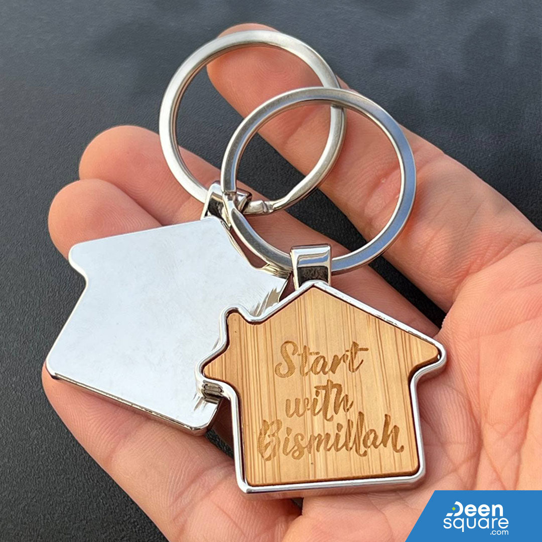 Islamic Keychain - Start with Bismillah (House Shape)
