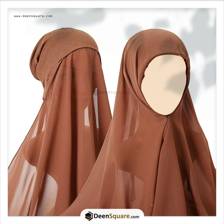 Chiffon Hijab Scarf with cap attached