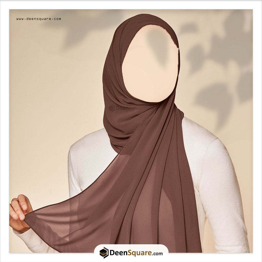 Chiffon Hijab Scarf with cap attached