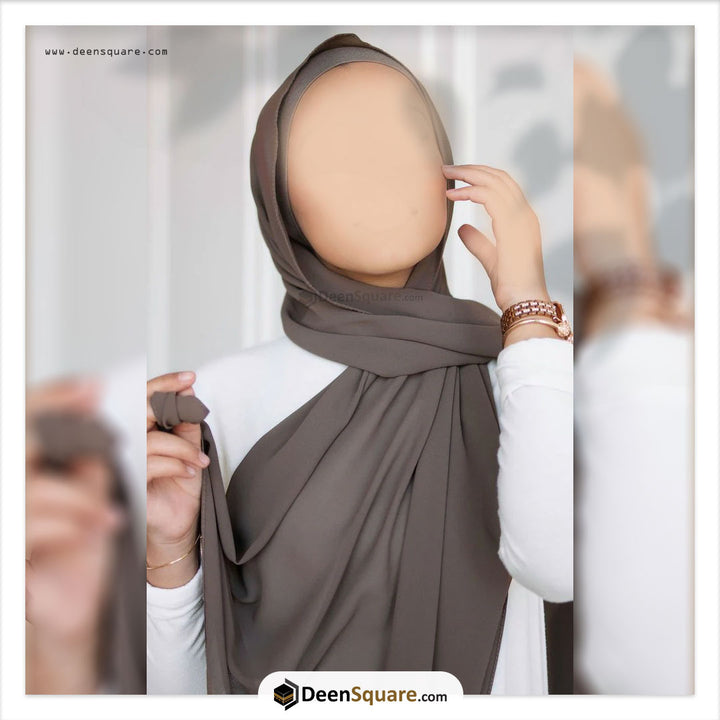 Chiffon Hijab Scarf with cap attached