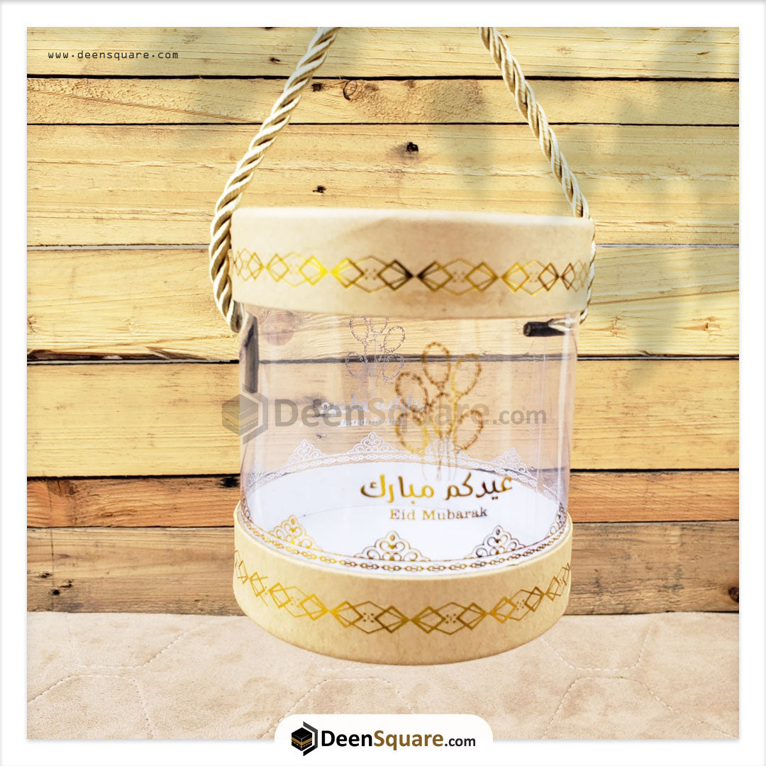 Eid Mubarak Gift Round Transparent Gift Box