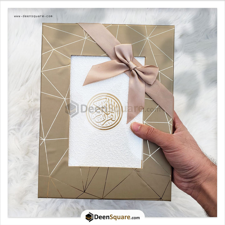 Rainbow Quran with Golden Border White with Gift Box