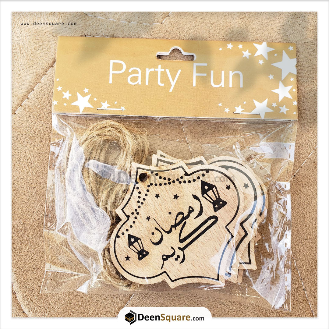 Ramadan Mubarak Wooden Gift Tag - Pack of 6 pcs