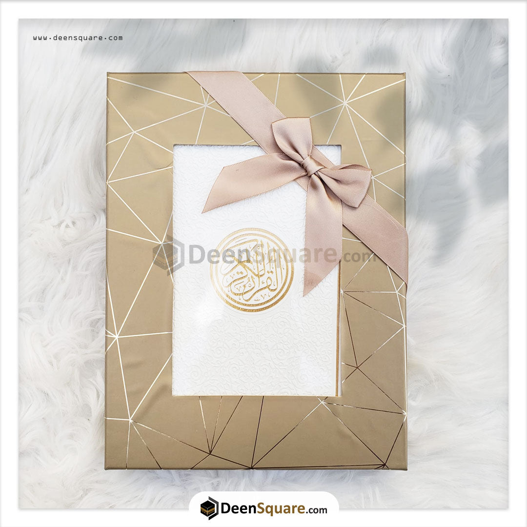 Rainbow Quran with Golden Border White with Gift Box