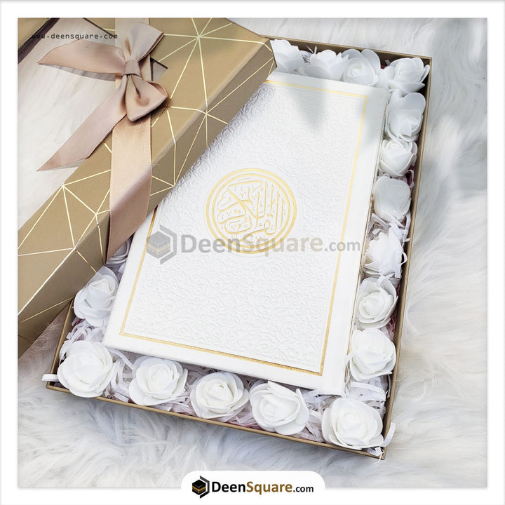 Rainbow Quran with Golden Border White with Gift Box
