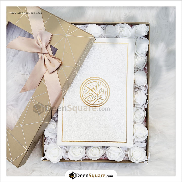 Rainbow Quran with Golden Border White with Gift Box