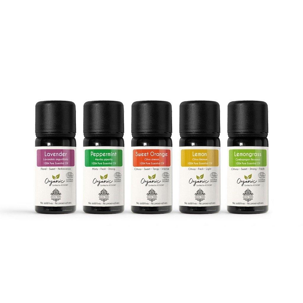 Aroma Tierra - Top 5 Organic Essential Oil Pack