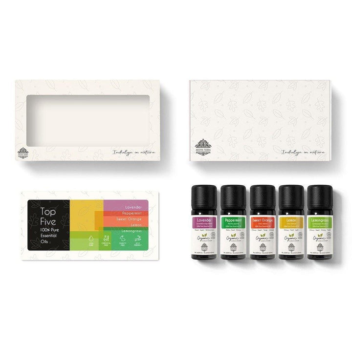 Aroma Tierra - Top 5 Organic Essential Oil Pack