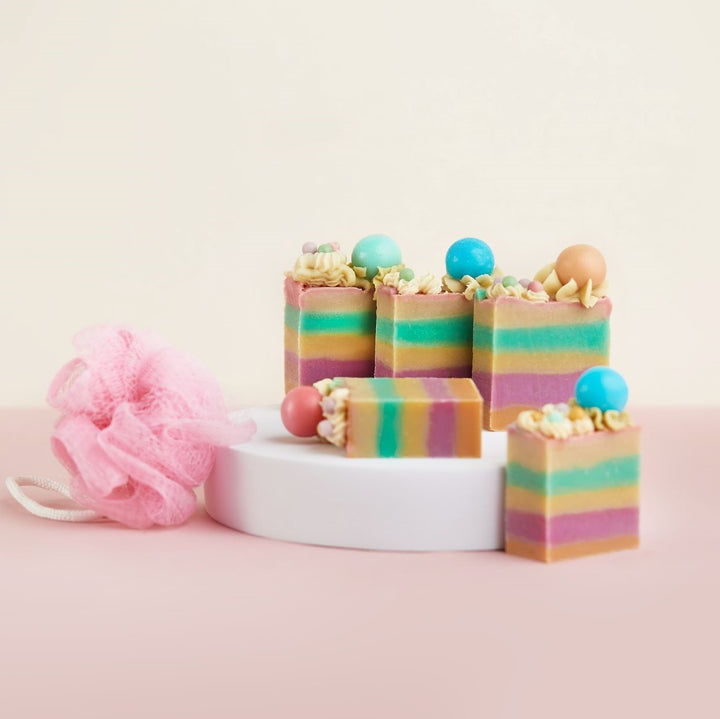 Handmade Vegan Dessert Soap - GUMBALL CAKE (SET OF 2)- The Skin Concept