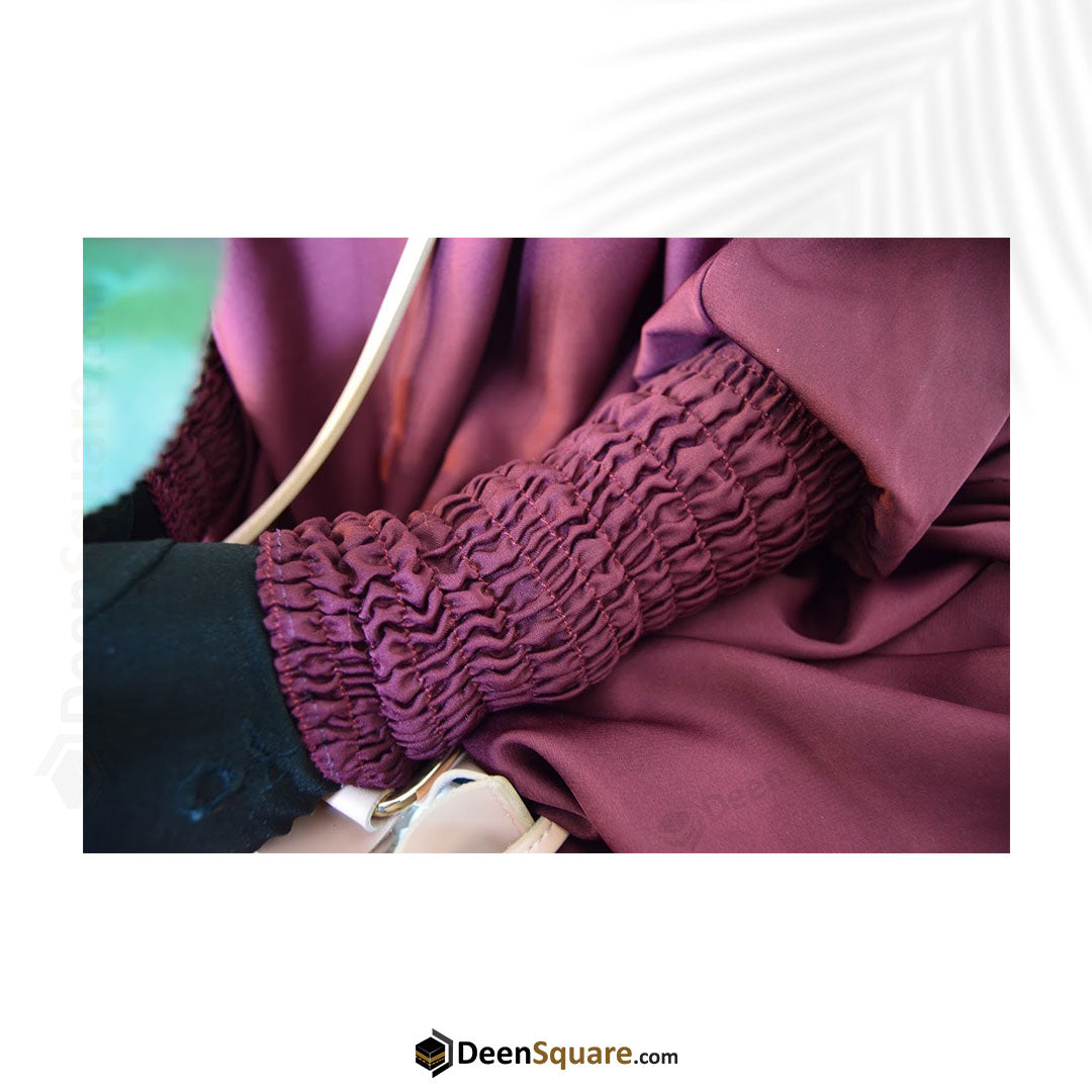 3 Piece Jilbab (Elasticated Sleeves) - Khimar with Skirt and Niqab (Multiple Color Options)