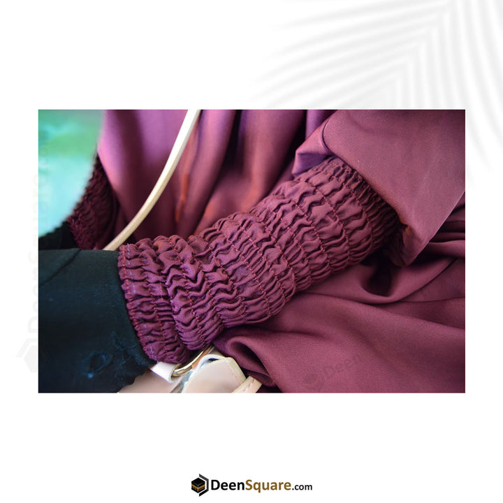 3 Piece Jilbab (Elasticated Sleeves) - Khimar with Skirt and Niqab (Multiple Color Options)