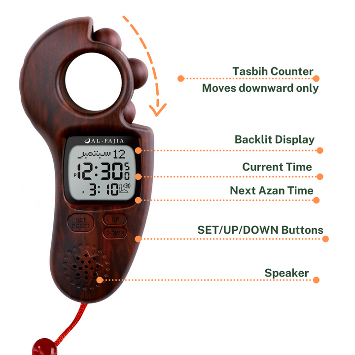 Portable Digital Tasbih and Azan Tally Counter