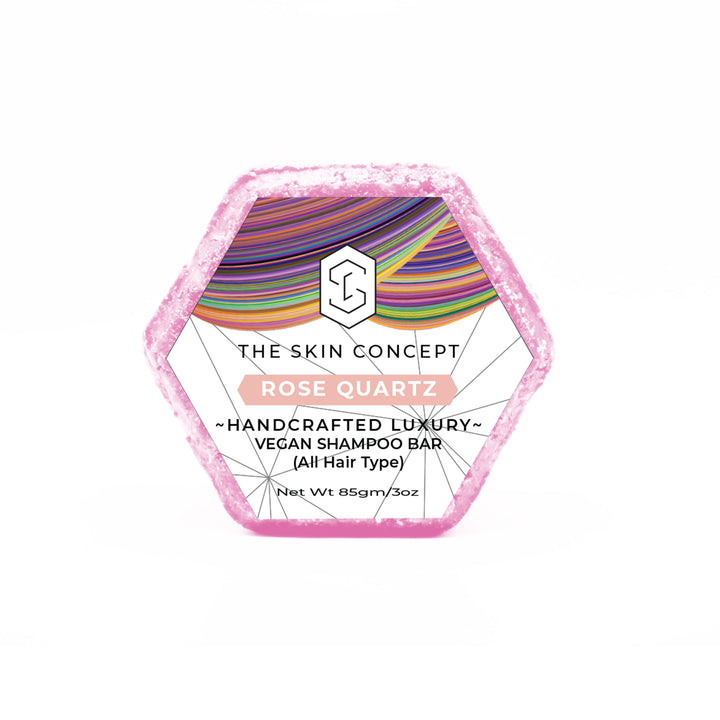 HANDMADE VEGAN SOLID SHAMPOO BAR - ROSE QUARTZ- The Skin Concept