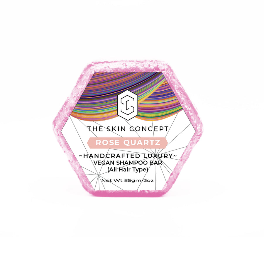 HANDMADE VEGAN SOLID SHAMPOO BAR - ROSE QUARTZ- The Skin Concept